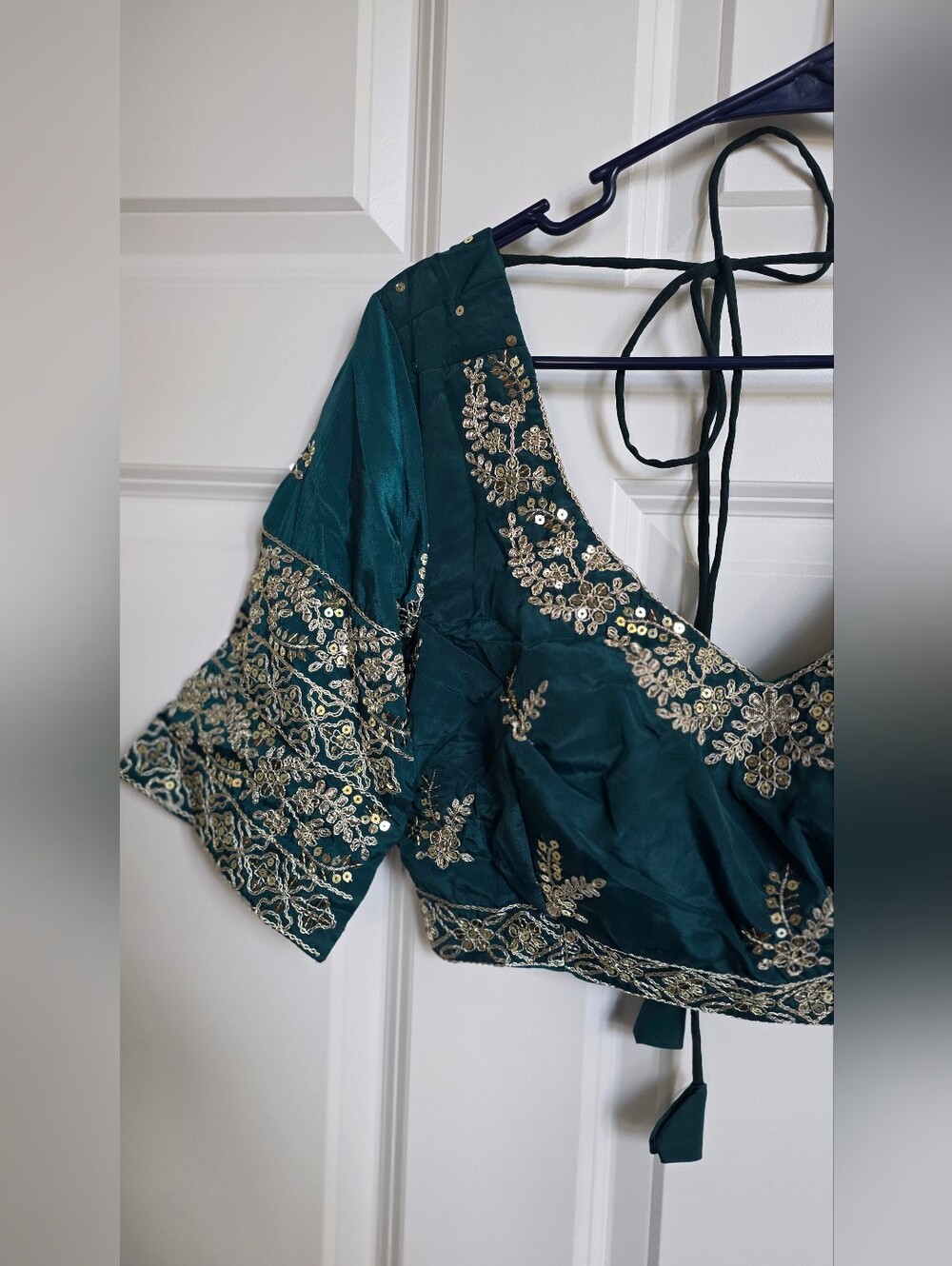Gorgeous Sequin Zari green Lehenga Choli - Picture 8 of 14